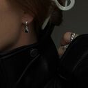 Srebrne kolczyki z czarnymi cyrkoniami