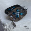 Kolczyki Geometric Flower - Dark & Speckled