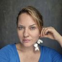 Kolczyki białe kwiaty bigiel antyalergiczny Boho rękodzieło