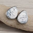 Agat dendrytowy i srebro - kolczyki sztyfty 1752a