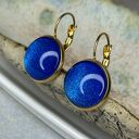 Pozłacane kolczyki o szafirowym wykończeniu Nevra e13/25