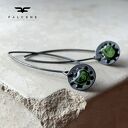 Kolczyki Polne Kwiaty Black & Forest Green ze srebra 925 - emaliowane