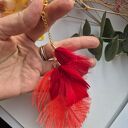 Kolczyki czerwone pióra leciutkie