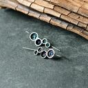 Srebrne wiszące z czarnymi minerałami, kolczyki z karborundem, biżuteria z węglikiem