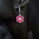 Różowe wiszące kolczyki Crystal Fuchsia Maxima z kryształków Preciosa