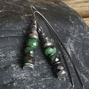 Kolczyki srebrne z zoisytem - metaloplastyka handmade