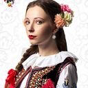 Kolczyki wiszące LUDOWE SERCE - łowickie wzory