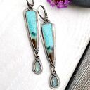 chryzokola, kyanit i słodkie popołudnie - srebrne kolczyki