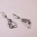 Triangulaire - Srebrne kolczyki minimalistyczne | Artystyczny wire wrapping