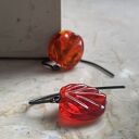 Kolczyki Red Glass - czerwone kwiaty ze szkła butelkowego i srebra 925