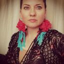 Kolczyki długie koła Łowickie pająki - boho folk, kolorowe
