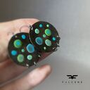 Kolczyki Azure Dots Green & Blue - ręcznie emaliowane turkusowe kropki