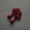 Eleganckie bordowe kolczyki sutasz na sztyftach Si Su - haft 4,5 cm
