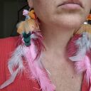 Kolczyki leciutkie długie pióra boho - kolorowe frida (Ruda Klara)