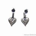 Kolczyki srebrne serduszka oksydowane II
