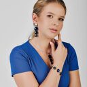 Długie kolczyki Meyra e6/m28 z perłowym wykończeniem w kolorze butelkowej zieleni