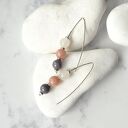 Srebrne kolczyki - trzy minerały