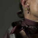 Kolczyki z różowego złota z onyksami