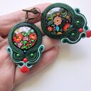 Kolczyki sutaszowe Polish Folk (ręcznie haftowane) - 5,5 cm