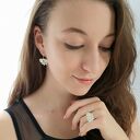 Kolczyki srebrne - Biała orchidea