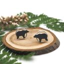 Srebrne kolczyki niedźwiedzie MINI FAUNA - boho las