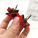 Czerwone maki, które pięknie poruszają się na uchu - kolczyki handmade