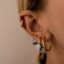 Półokrągłe kolczyki L z różowego złota