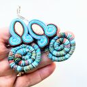 Light Blue Masai kolczyki sutaszowe