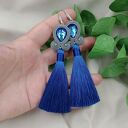 Chabrowe kolczyki z chwostami (soutache) na biglach ze stali chirurgicznej