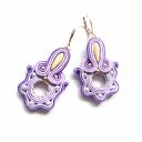 Lilac kolczyki sutasz - ręcznie haftowane (5 cm)