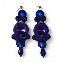 Kolczyki sutasz Nane Sutasz rękodzieło kobaltowe śliwkowe