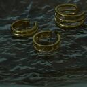 kolczyki pozłacane złota potrójna nausznica