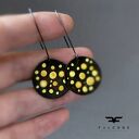 Kolczyki Dots - Sunflower Yellow z mosiądzu i srebra 925