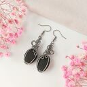 Kolczyki Lawa Wulkaniczna stal chirurgiczna handmade wirewrapping