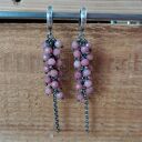 Kolczyki - rodonit delikatne gronka