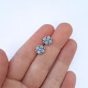 Błękitne Kolczyki Sztyfty Akwamaryn - wersja srebrna