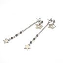 Kolczyki gwiazdki ze stali szlachetnej z Swarovski i szafirami