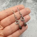Kolczyki chainmaille z kwarcem dymnym 