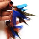 Kolczyki pióra kwiaty duze, polecam