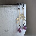 Kolczyki Urban Rose Purple - fioletowe z Swarovski i srebrnymi biglami
