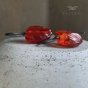Kolczyki Red Glass - czerwone kwiaty ze szkła butelkowego i srebra 925