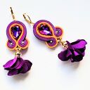 Autumn Flowers haftowane kolczyki sutaszowe