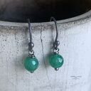 Kolczyki Green Onyx - fasetowane kulki onyksu w srebrnej oprawie