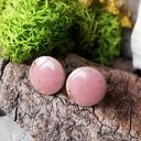 Ceramiczne różowe kolczyki sztyfty antyalergiczne pastelowy brudny róż na lato gaia ceramika