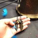 Kolczyki długie liście i kamienie naturalne - lekkie boho