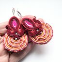 Kolczyki haftowane sutasz Red Spiral