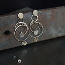 Kolczyki srebrne koła z pastylkami