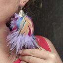 Duże kolczyki z piórami Ruda Klara - elegancki boho look