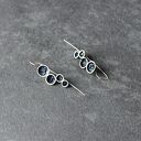 Srebrne kolczyki wiszące z czarnymi minerałami, kolczyki z karborundem, biżuteria z węglikiem krzemu