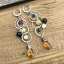 kwarc wiosenny - kolorowe srebrne kolczyki